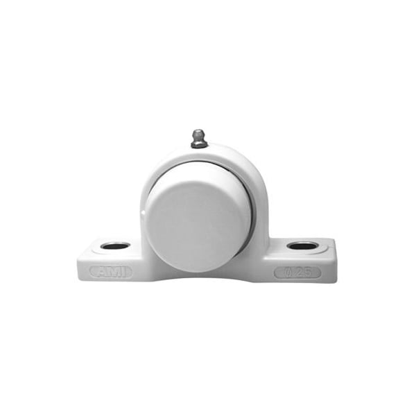 SINGLE ROW BALL BEARING - 1-1/4 IN. STAINLESS SET SCREW BLACK PILLOW BLOCK OPN/CLS COV